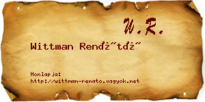 Wittman Renátó névjegykártya